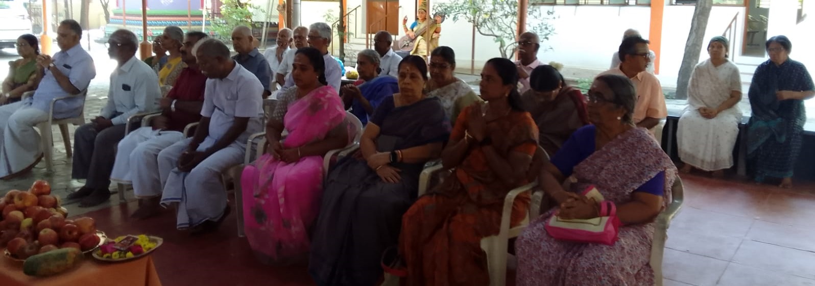 Devotees at daily satsang